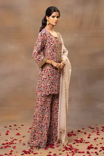 Ivory printed kurta set