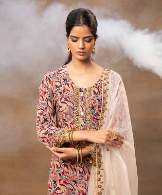 Ivory printed kurta set 3