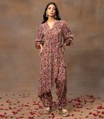 Ivory printed kurta and patiala pant set