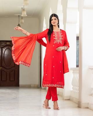 Preksha women's cotton handblock designer kurta & dupatta set 2