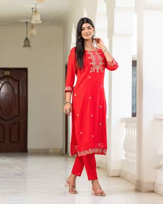 Preksha women's cotton handblock designer kurta & dupatta set 3