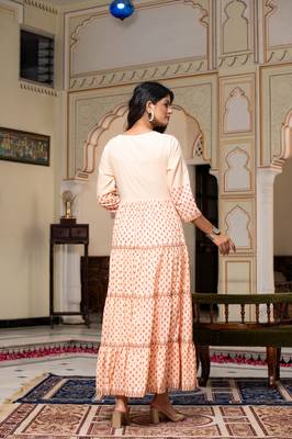 Preksha women's cotton handblock designer kurta & dupatta set 4