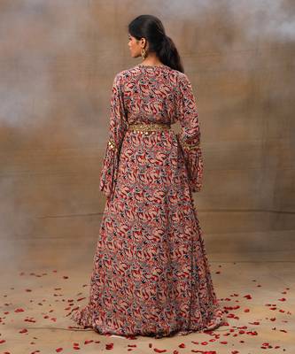 Ivory Printed Lehenga And Cape Set 4