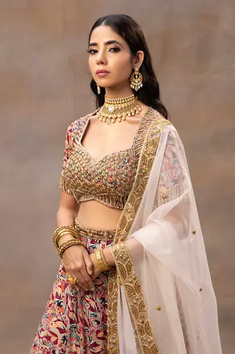 Ivory Printed Lehenga Set