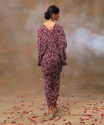 Purple printed skirt set 4