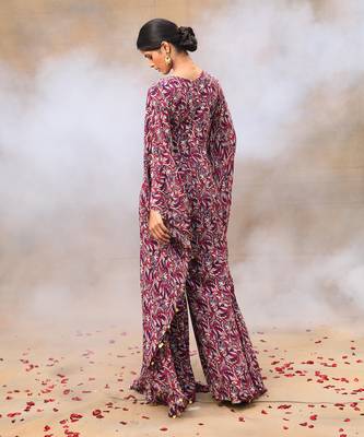 Purple printed kaftan jumpsuit 4