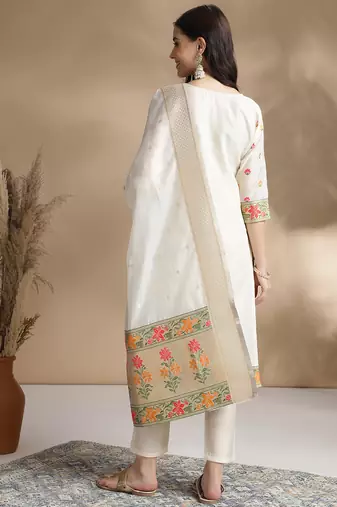 Rajgranth women's jacquard fabric jacquard print kurta set with duppata
