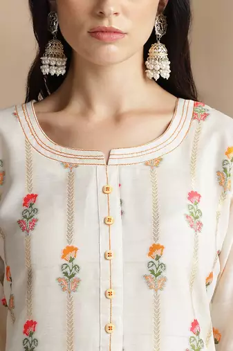 Rajgranth women's jacquard fabric jacquard print kurta set with duppata