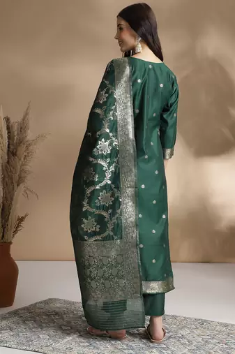 Rajgranth women's jacquard fabric jacquard print kurta set with duppata