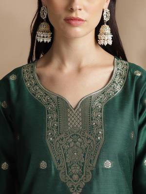 Rajgranth women's jacquard fabric jacquard print kurta set with duppata 4