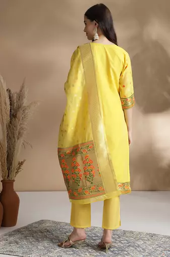 Rajgranth women's jacquard fabric jacquard print kurta set with duppata