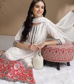 Rajgranth women's jacquard fabric jacquard print kurta set with duppata