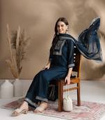 Rajgranth women's vichitra silk fabric embroidered woek kurta set with duppata