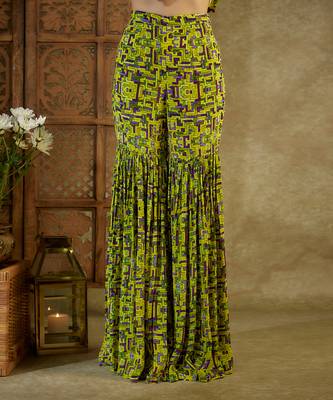 Green printed sharara set 2
