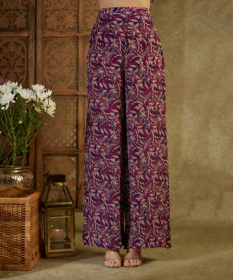 Purple printed long kurta set 3