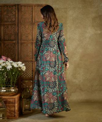 Green printed anarkali set 2
