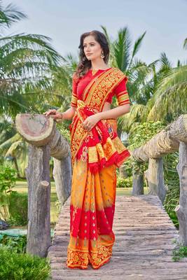 Floral Silk Cotton Zari Saree 2