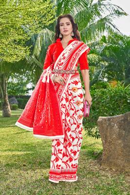 Floral Silk Cotton Zari Saree 3