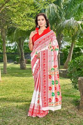 Floral silk cotton zari saree 1