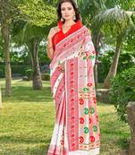 Floral silk cotton zari saree