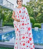 Floral Silk Cotton Zari Saree Without Blouse