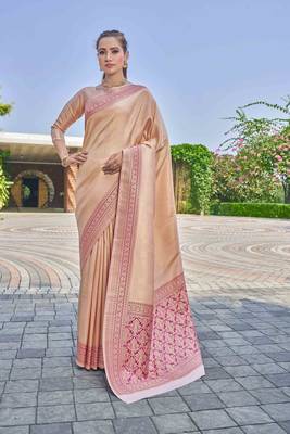 Ethnic Motifs Woven Design Zari silk Banarasi Saree 1