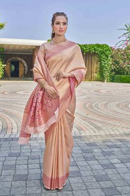 Ethnic Motifs Woven Design Zari silk Banarasi Saree 2