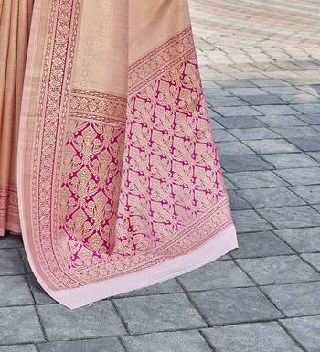 Ethnic Motifs Woven Design Zari silk Banarasi Saree 5