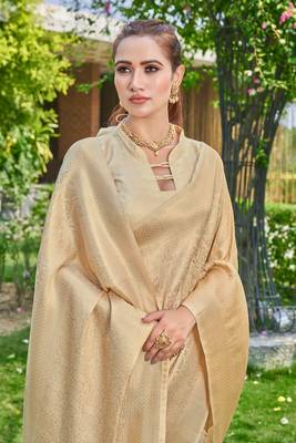 Ethnic Motifs Woven Design Zari Silk Blend Faux Banarasi Saree 3