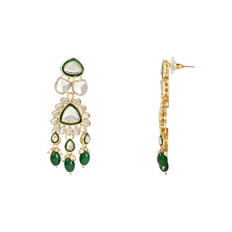 Traditional Pearl Kundan Necklace Jewellery Set With Earring Maang Tikka Set