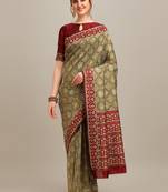 Serona fabrics women's banarasi silk zari woven patola weaving printed saree with blouse