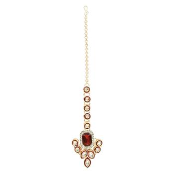 Traditional Kundan & Stone Choker Necklace Jewellery with Earrings & Maang Tikka Set 7