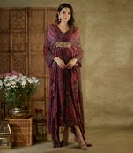 Pink printed kaftan dress