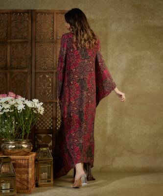 Pink printed kaftan dress 2
