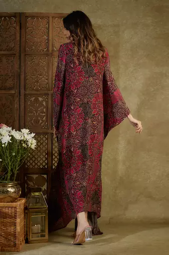 Pink printed kaftan dress