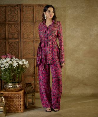 Pink printed co ord set 2
