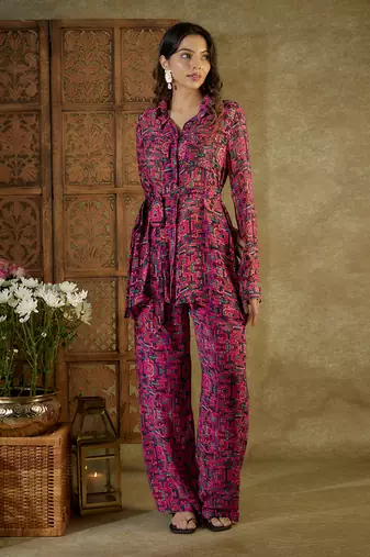 Pink printed co ord set