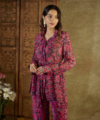 Pink printed co ord set 4