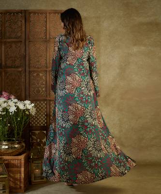 Green printed dhoti set 5