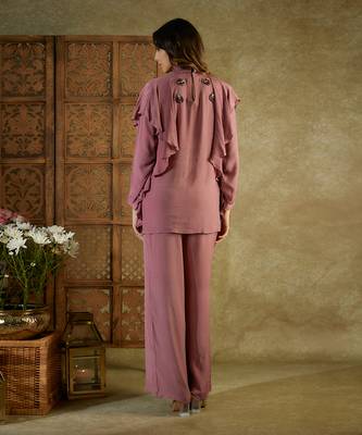 Rose pink ruffle co ord set 5