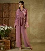 Rose pink tie up co ord set