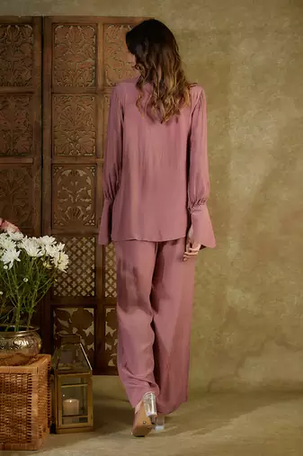 Rose pink tie up co ord set