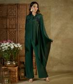 Forest green asymmetrical co ord set