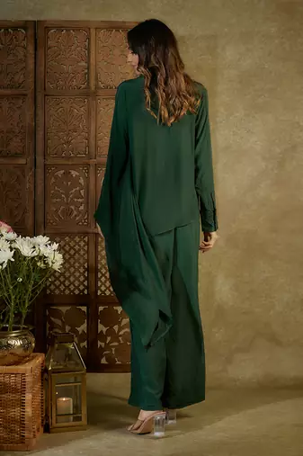 Forest green asymmetrical co ord set