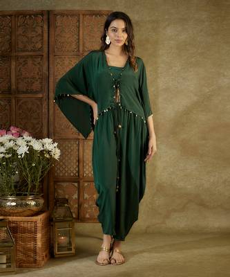 Forest green kaftan set 1