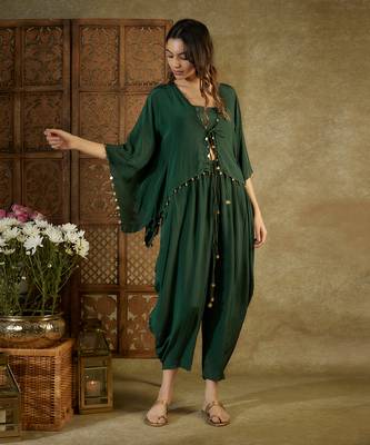 Forest green kaftan set 2