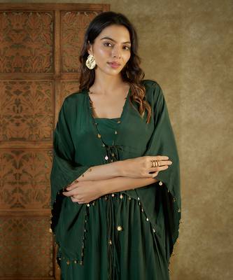 Forest green kaftan set 4