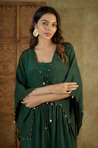 Forest green kaftan set