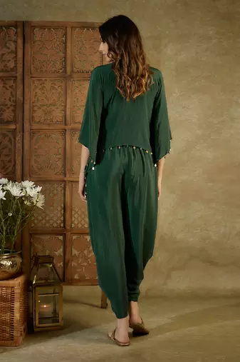 Forest green kaftan set