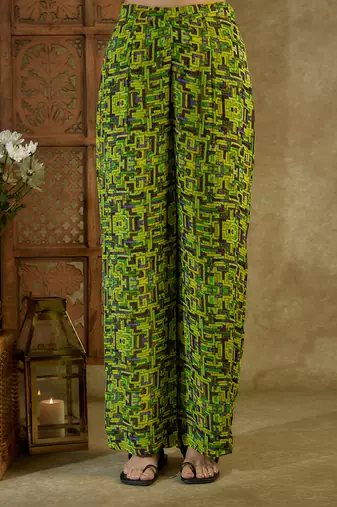 Green printed co ord set